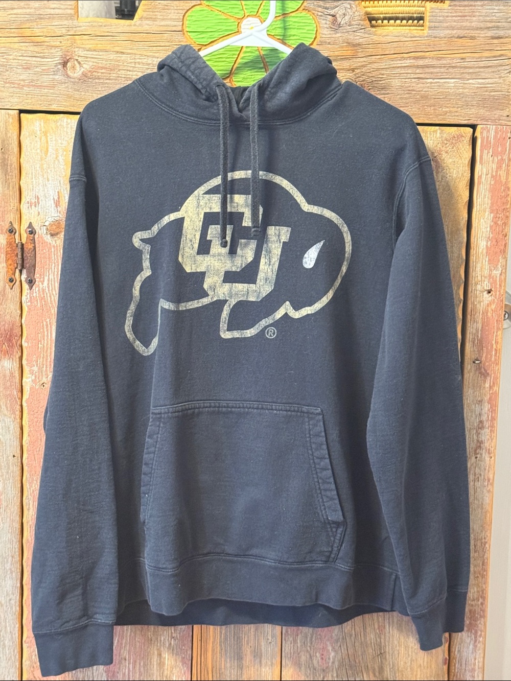 CU Buffalos Black Graphic Pullover Hoodie large unisex